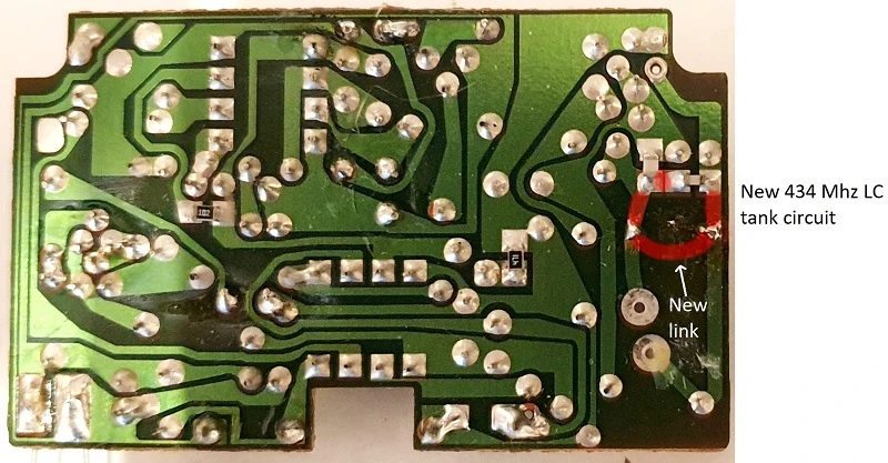Modified PCB back view